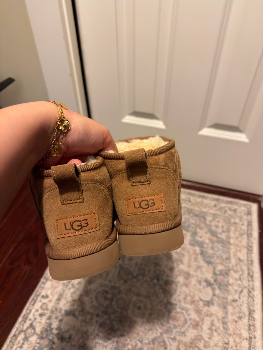 UGG Chestnut Brown Suede Shearling Ankle Booties